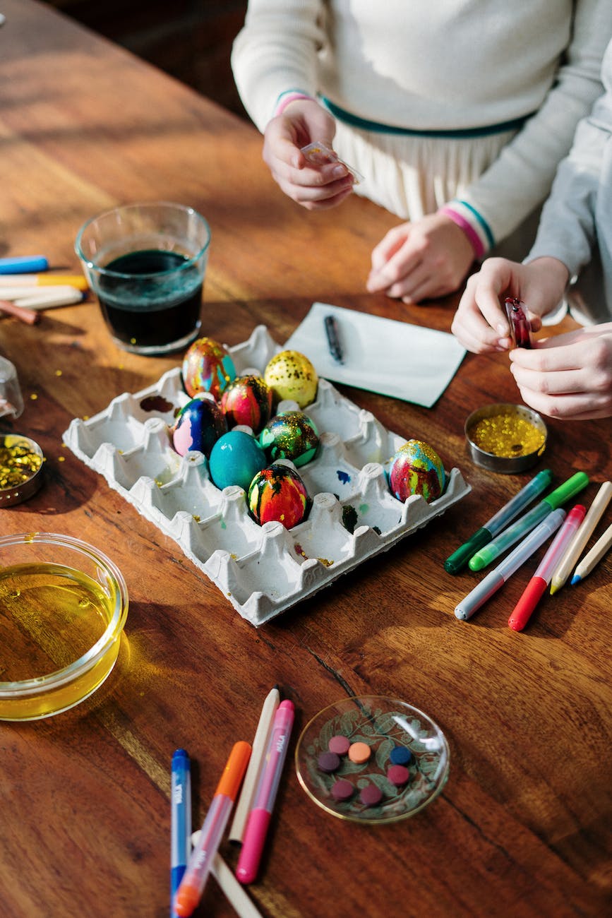 photo of colored eggs